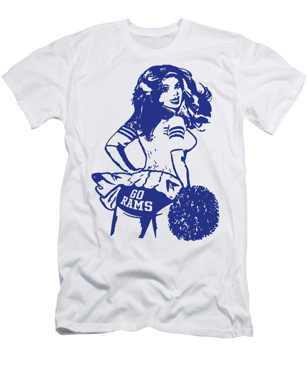Retro Los Angeles Cheerleader the Gateway to Southern California Dnt Prints T-Shirt