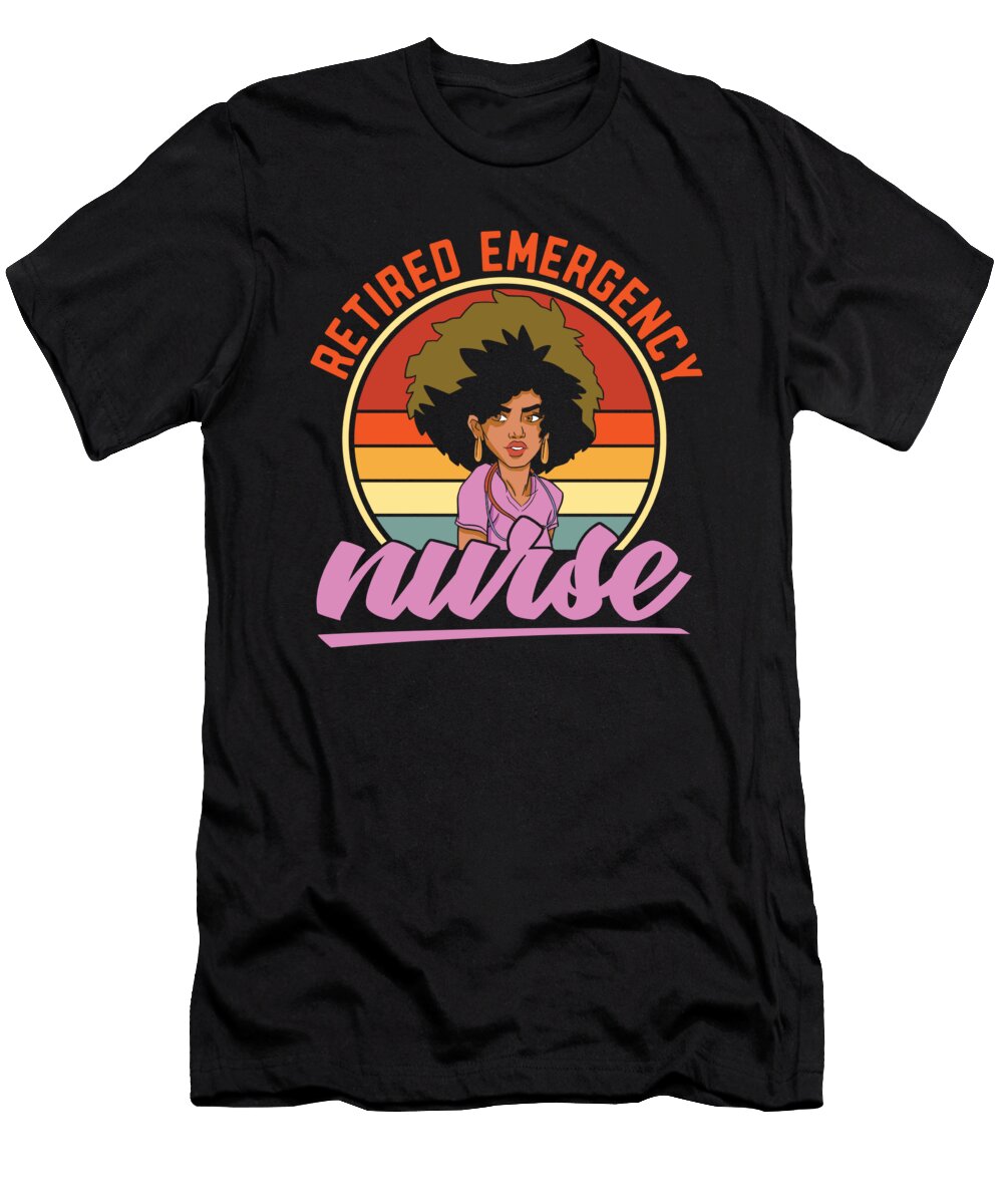 Retro Nursing Retired Caretaker Vintage Emergency Nurse Crazy Squirrel T-Shirt