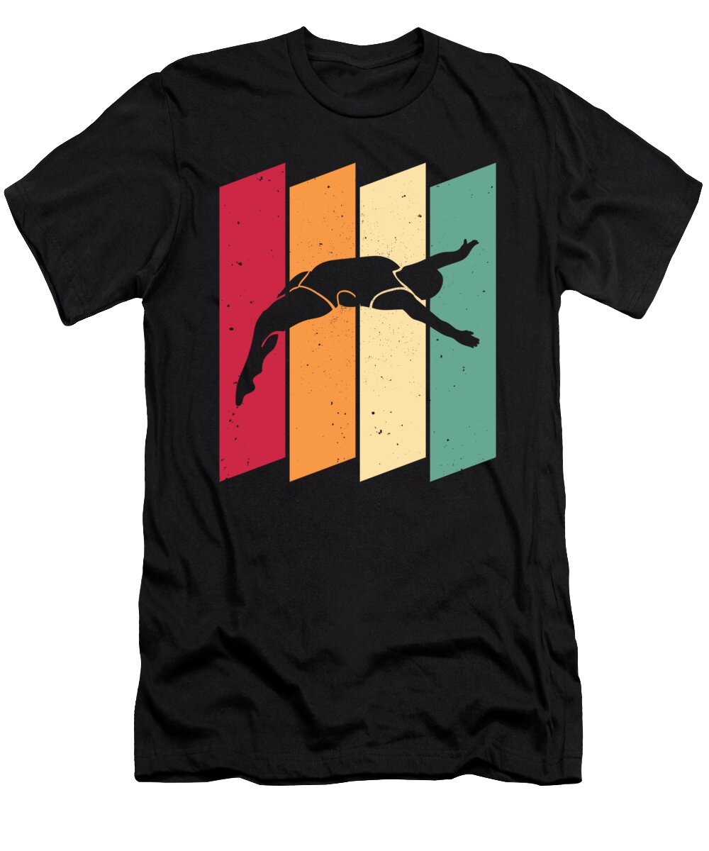 Retro Platform Diver Vintage Springboard Diving Crazy Squirrel T-Shirt