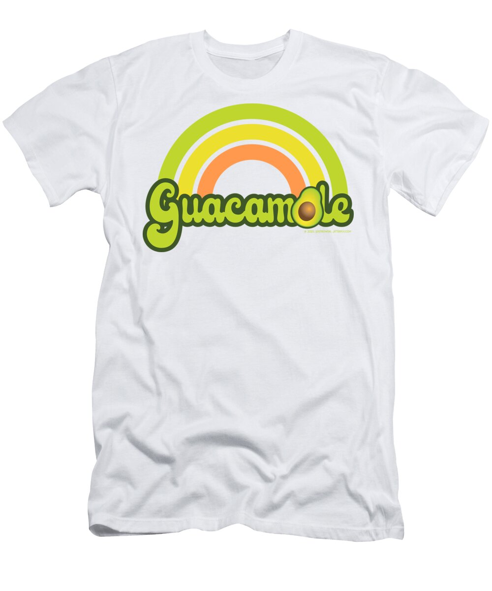 Retro Rainbow Guacamole Laura Ostrowski T-Shirt