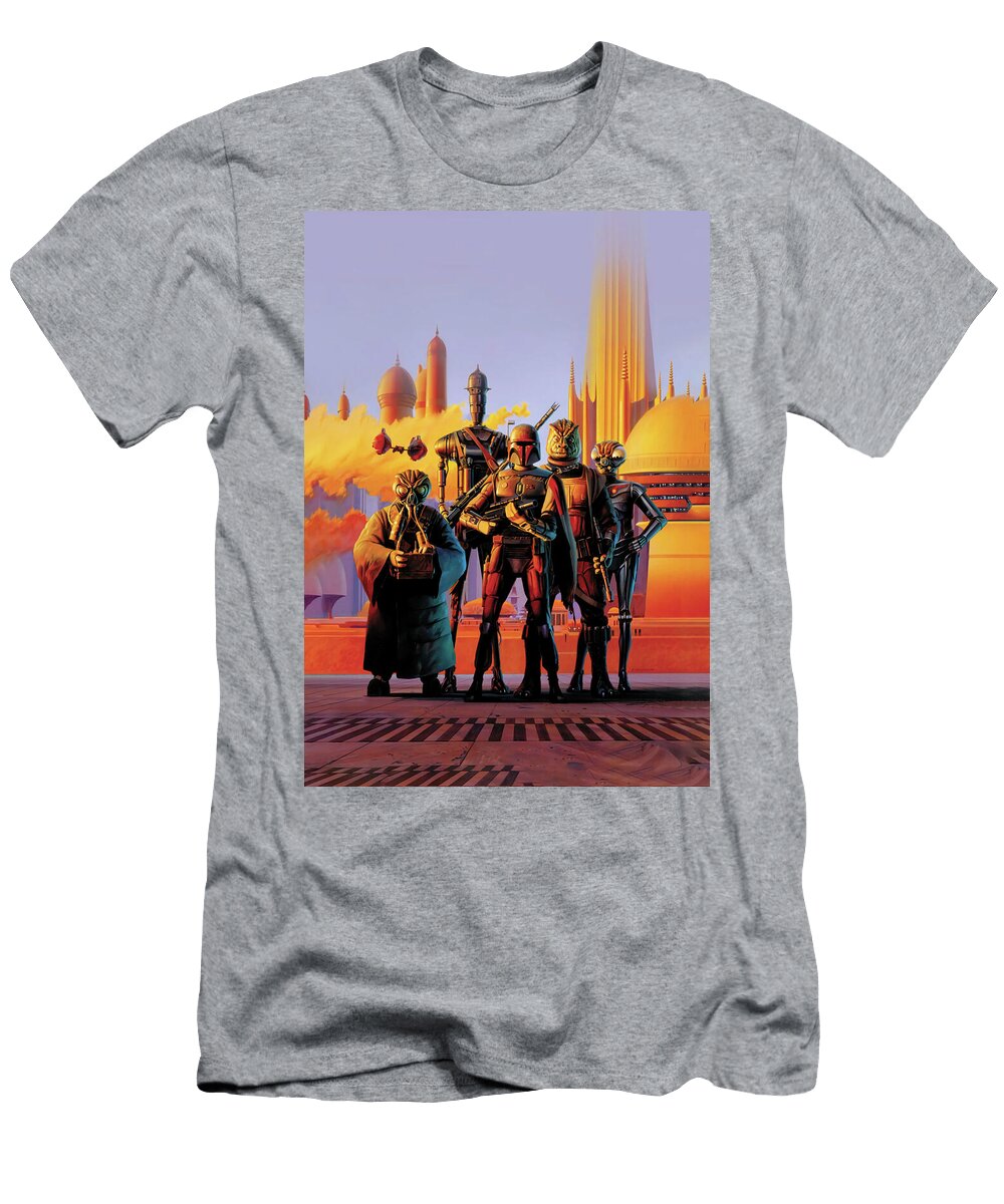 Retro Space Opera Inspired Sci Fi Adventure Poster Futuristic Galaxy Wall Art Hill Eftang T-Shirt