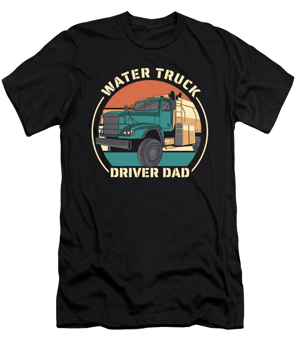 Retro Truck Driver Father Rig Vintage Water Truck Driver Crazy Squirrel T-Shirt