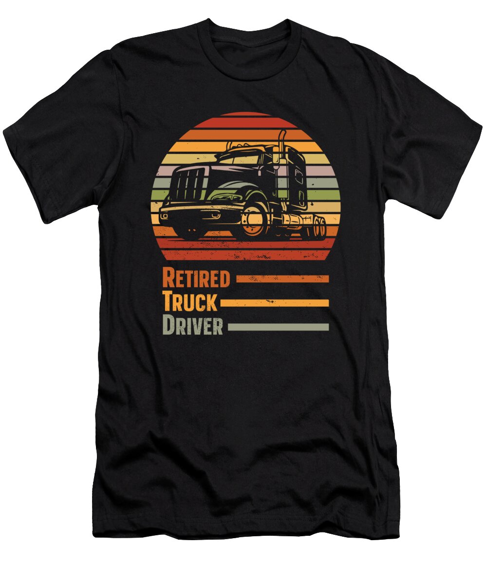 Retro Truck Driver Trucker Rig Vintage Water Truck Driver Crazy Squirrel T-Shirt