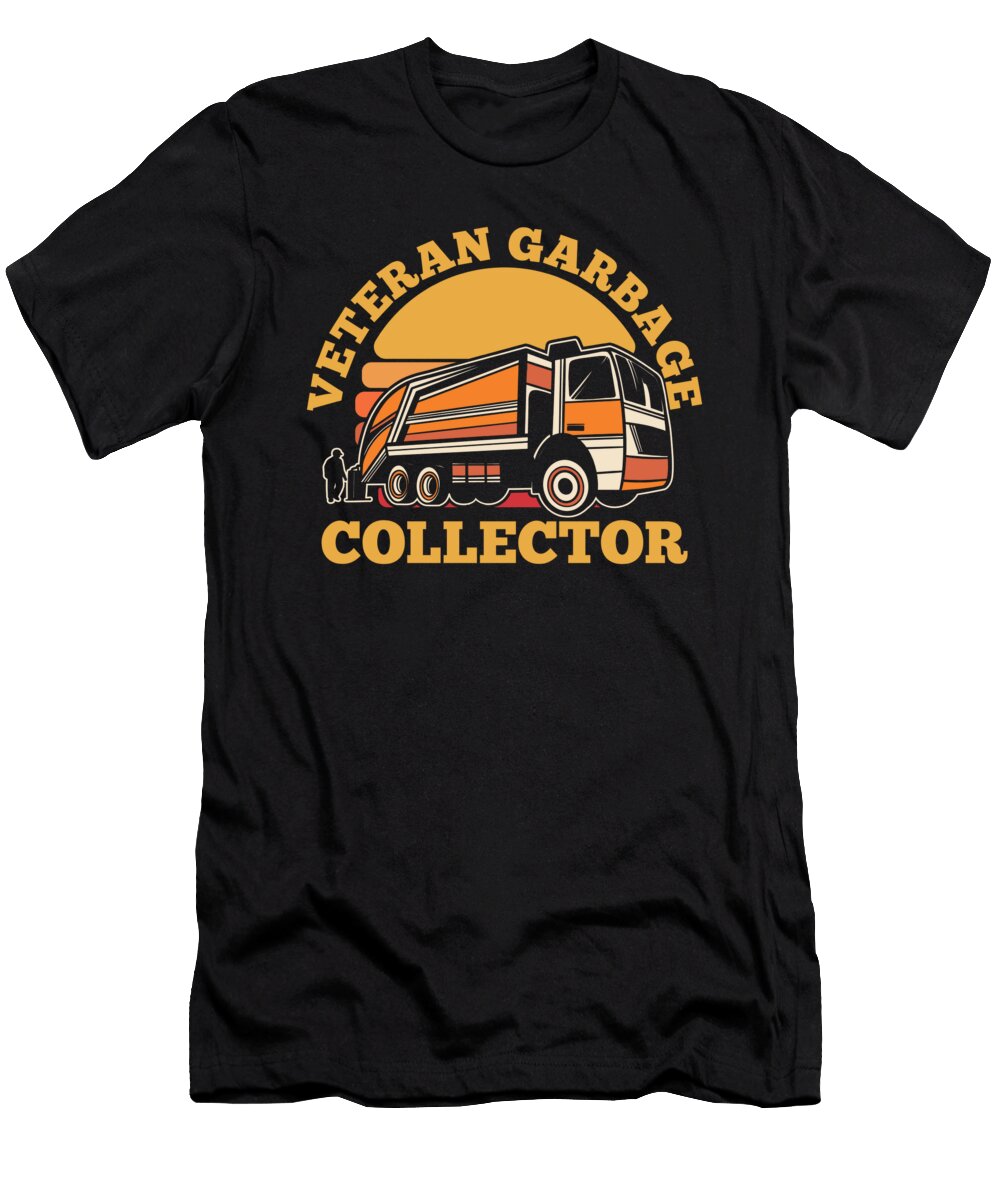Retro Truck Driver Veteran Trucking Vintage Garbage Truck Crazy Squirrel T-Shirt