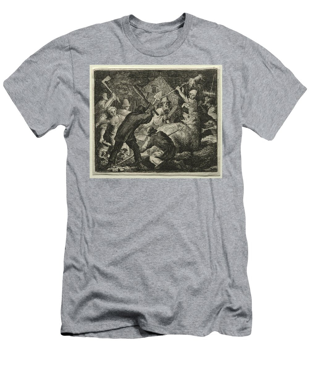 Reynard the Fox Peasants Attack the Bear 1650 75 Allart Van Everdingen Motionage Designs T-Shirt