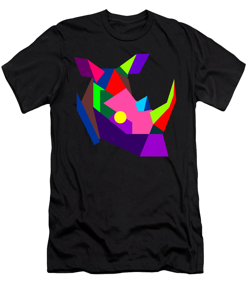 Rhino Geometric Wpap Style Ahmad Nusyirwan T-Shirt