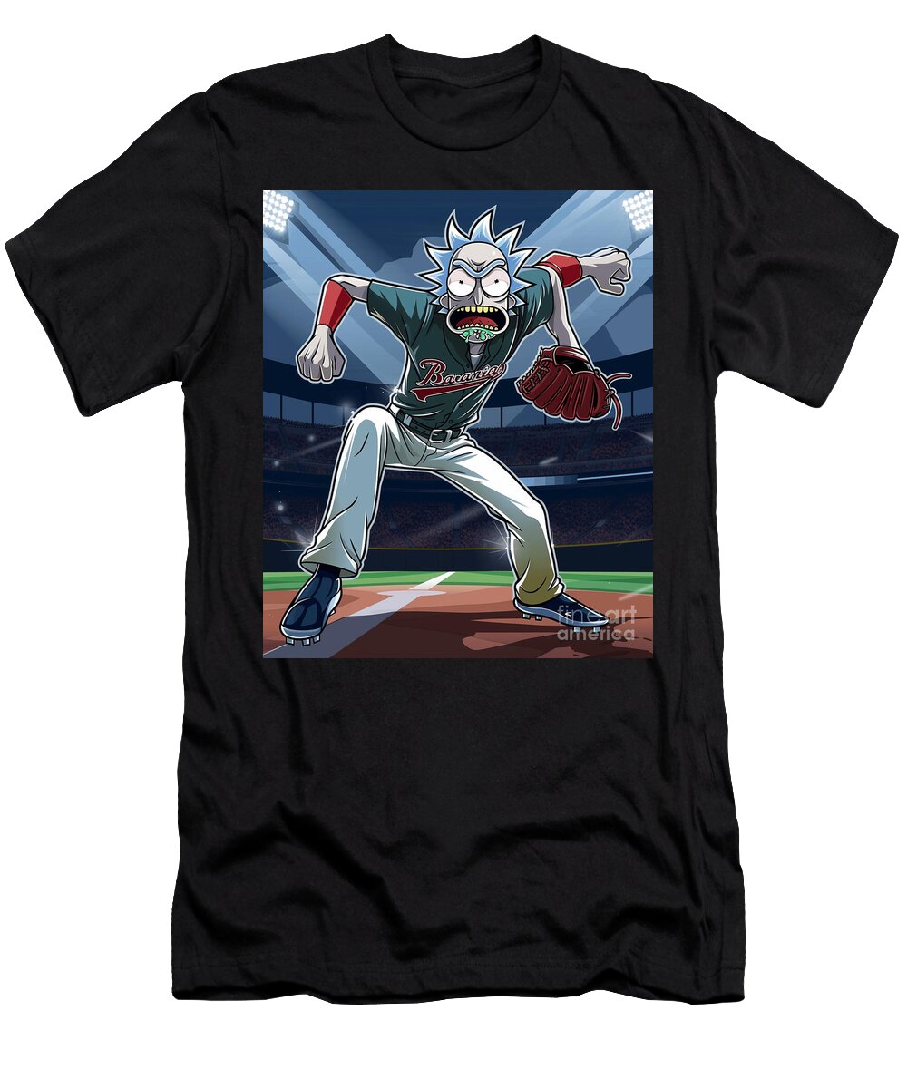 Rick and Morty Vs Atlanta Braves Galactic Game Night Mizorey T-Shirt