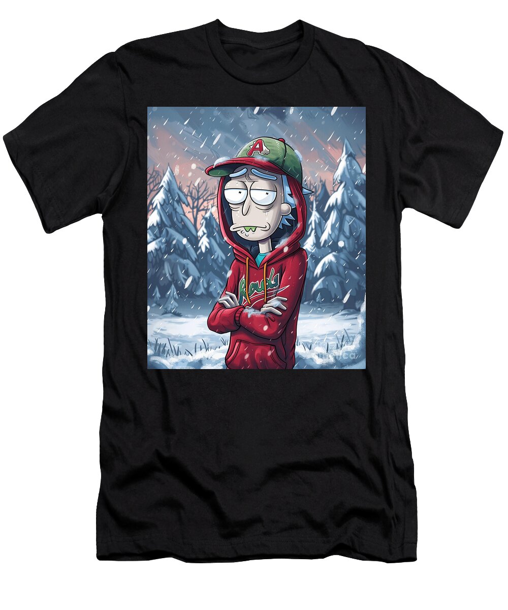 Rick and Morty Vs Atlanta Braves Meet Schrodinger Bat Mizorey T-Shirt
