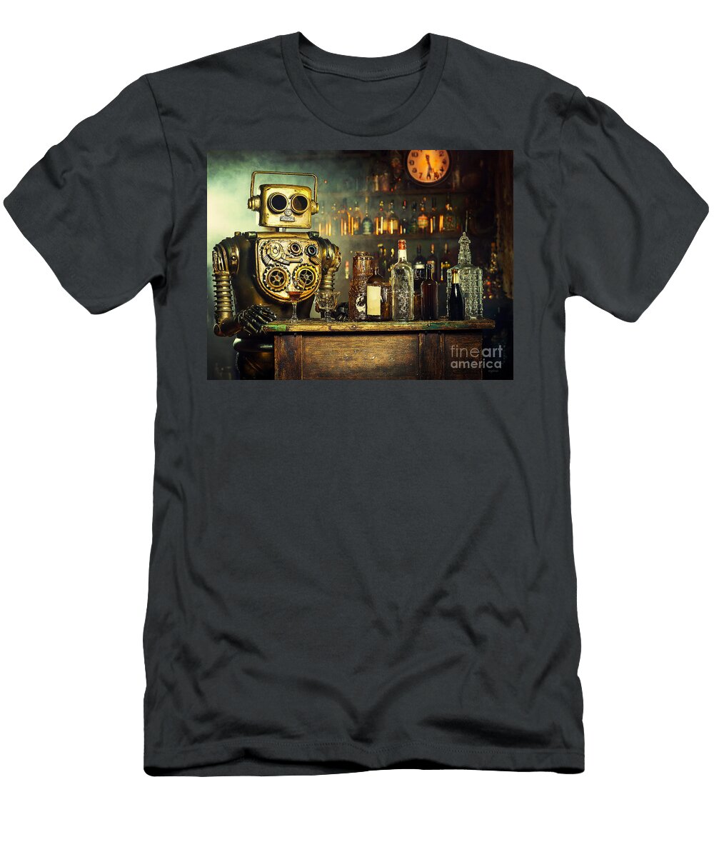 Robot Bartender Whats Your Poison Mister 20250425 V1 Wingsdomain Art and Photography T-Shirt