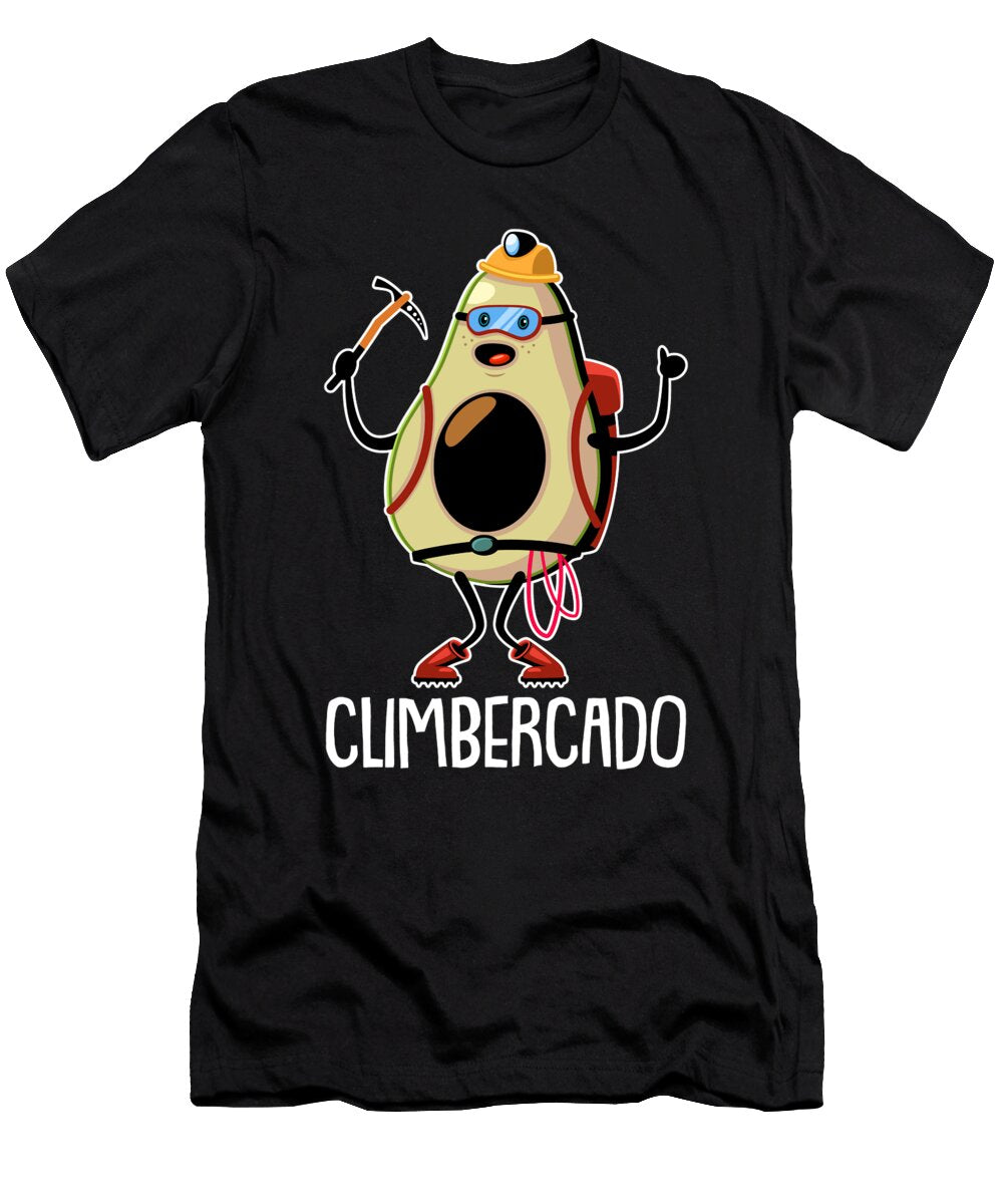 Rock Climbing Avocado Climb Mountaineer Bouldering Climber Crazy Squirrel T-Shirt