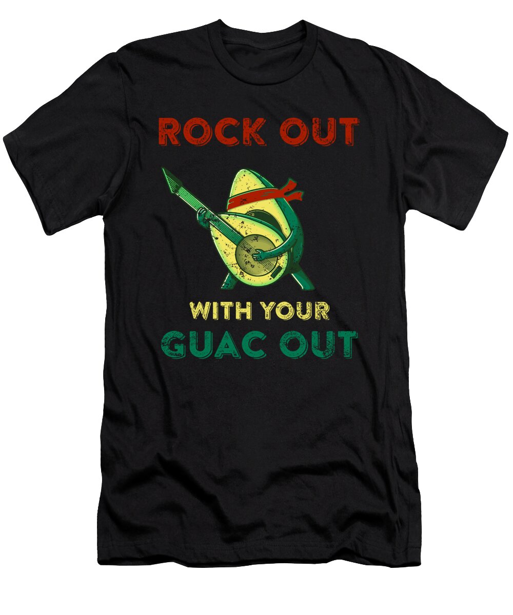Rock Out with Your Guac Out Avocado Cinco De Mayo Eboni Dabila T-Shirt