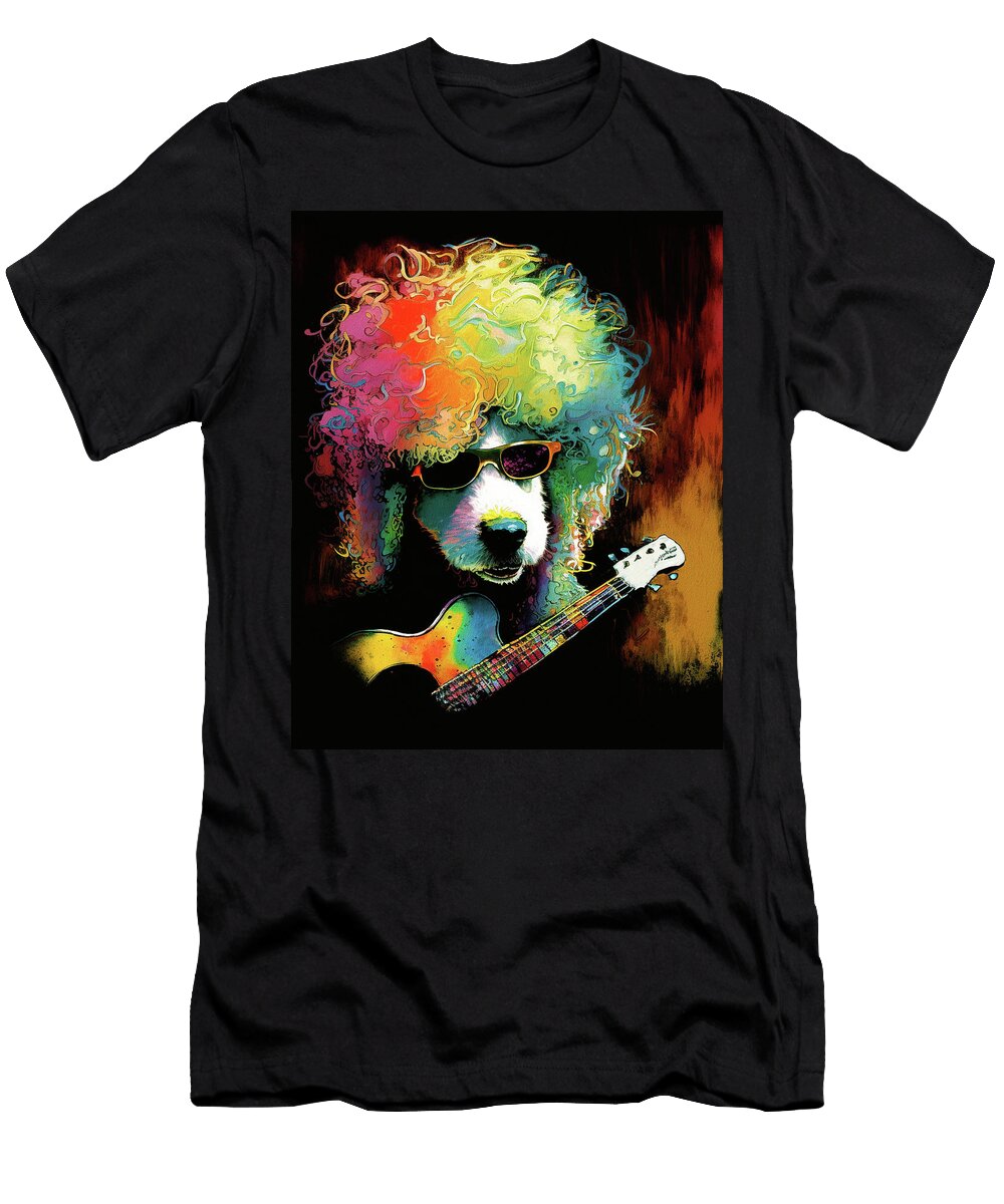 Rock Star Musician Fanny Anime Poodle Dog Colorful Graphic 002 Aryu T-Shirt