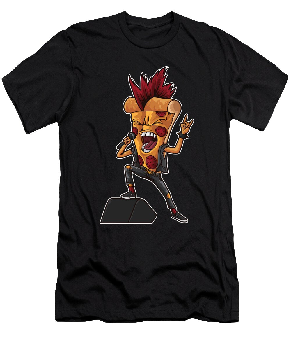 Rocking Pizza Slice Cheesy Singer Music Mister T-Shirt