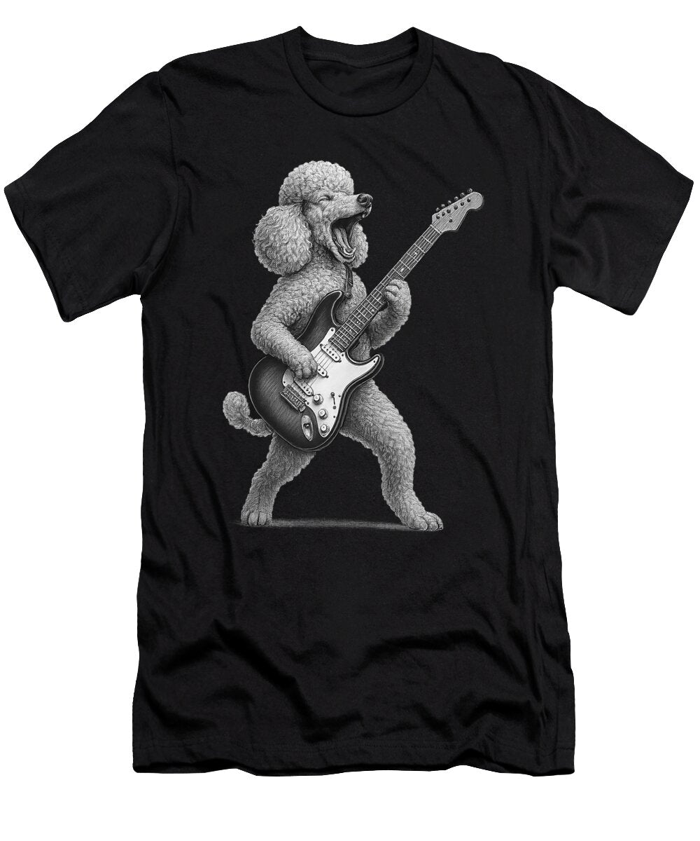 Rocking Poodle with Electric Guitar Studi Alex T-Shirt