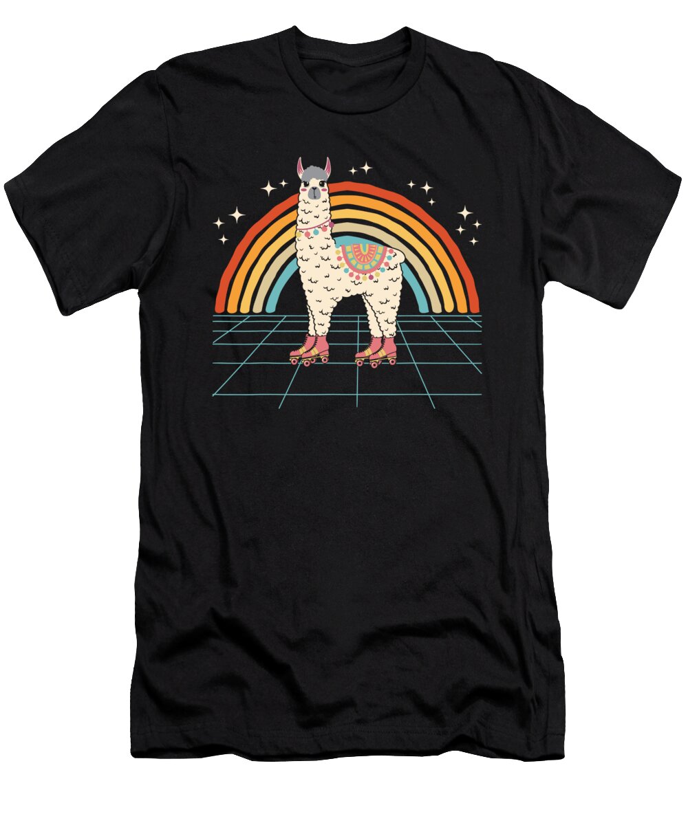 Roller Skating Alpaca Skater Skate Retro Vintage 70s 80s 1 T-Shirt