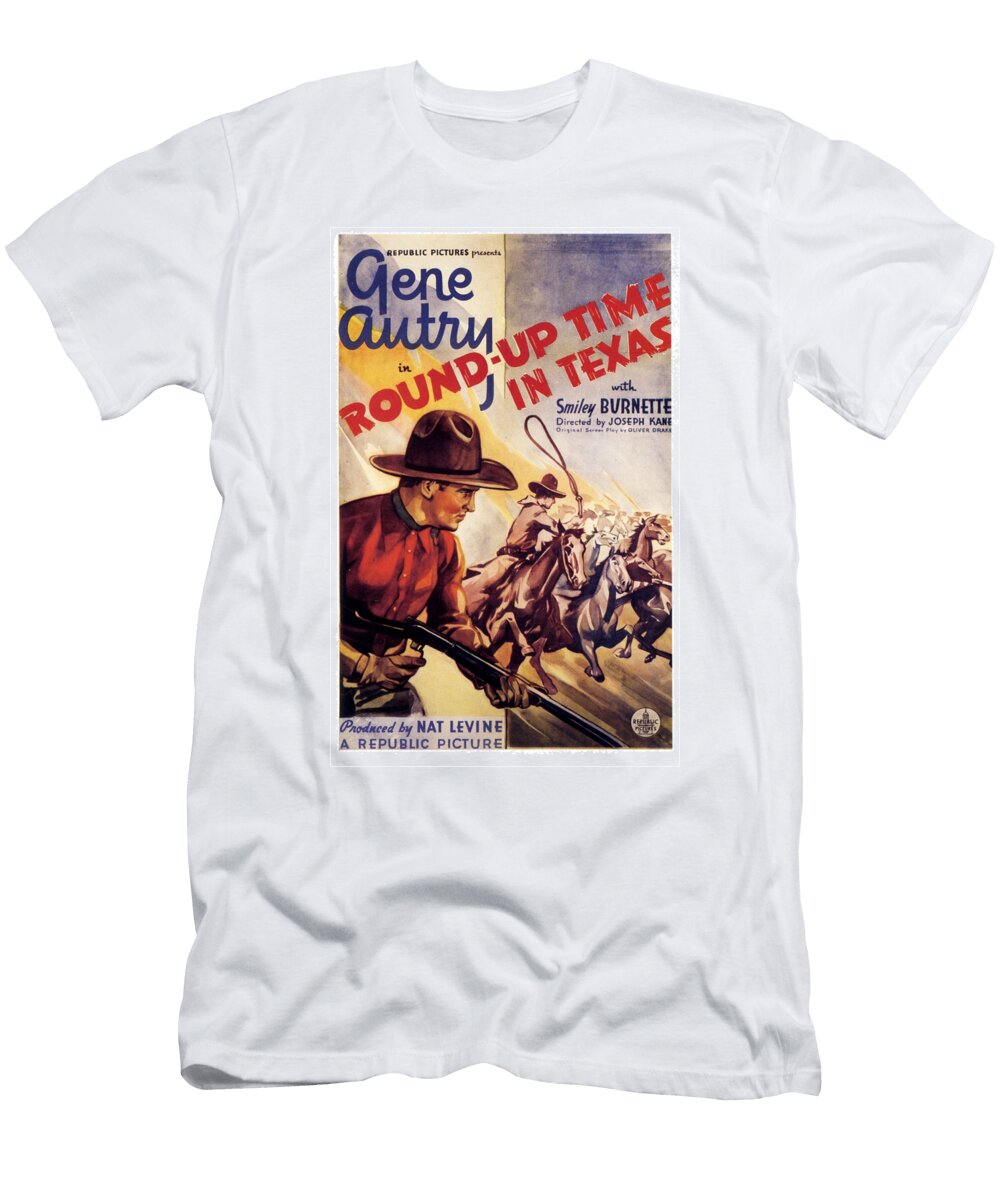 Round Up Time in Texas Poster World Art Collective T-Shirt