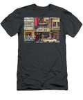 Rue Peel Montreal Winter Street Scene Paintings Peel Pub Cafe Republique Hockey Scenes Canadian Art Carole Spandau T-Shirt