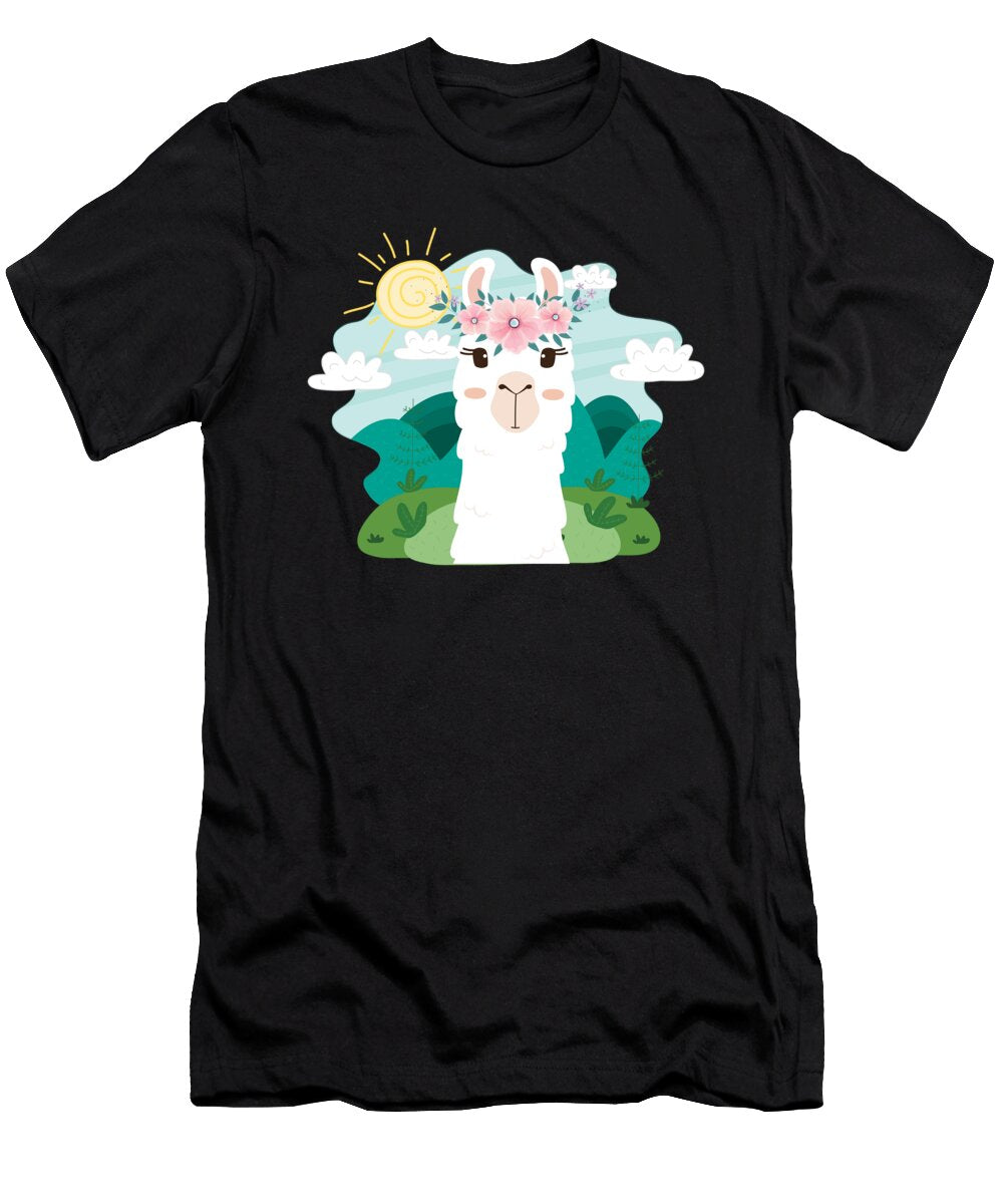 Ruminant Mammal Alpaca Guanaco Camel Like Animal Wildlife Nature Gift Cute Floral Llama Thomas Larch T-Shirt