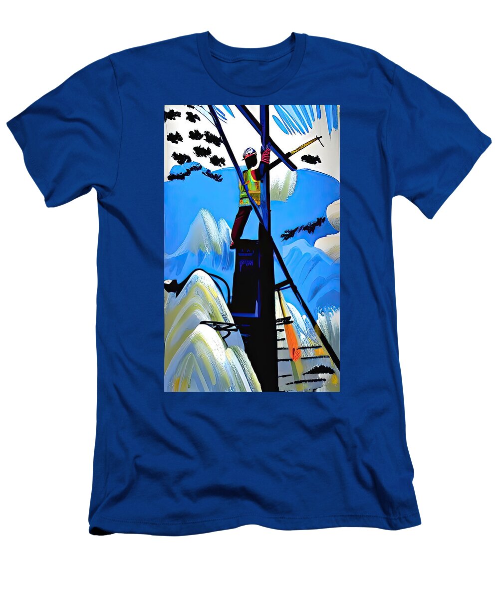 Russell the Telephone Pole Lineman Ava Canvas Studio T-Shirt