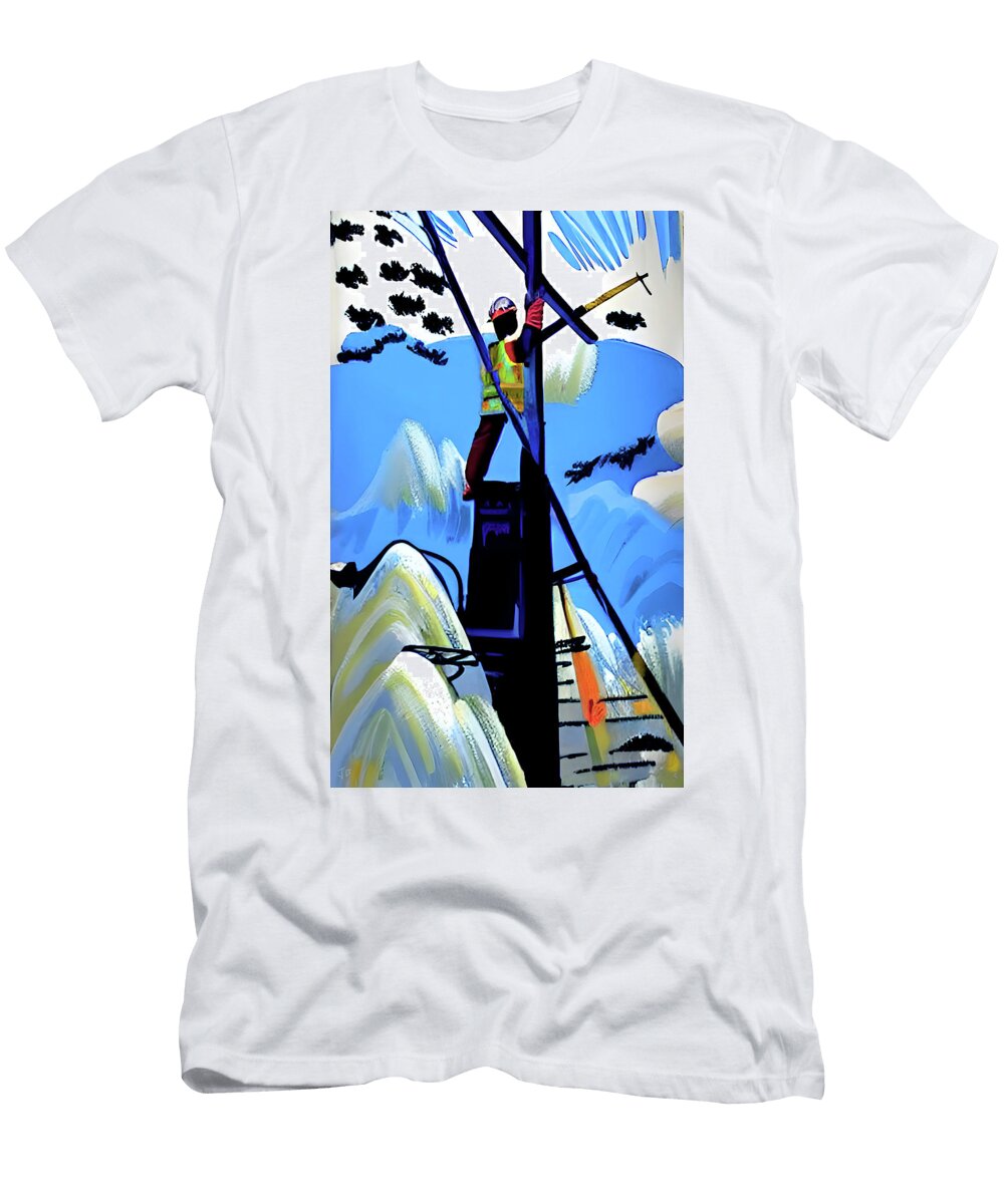 Russell the Telephone Pole Lineman Jon Baran T-Shirt