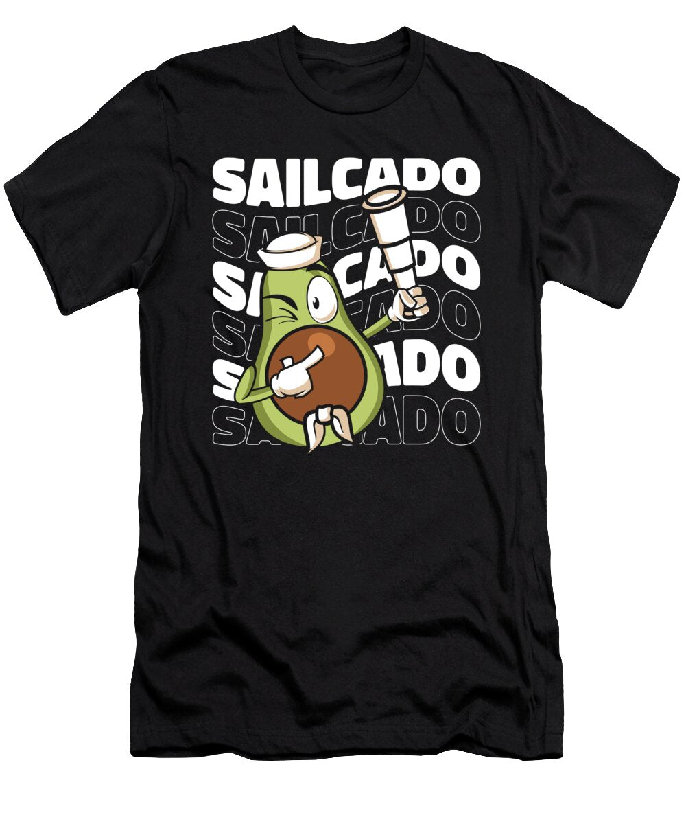 Sailor Avocado Sailboat Captain Boat Sailing Crazy Squirrel T-Shirt