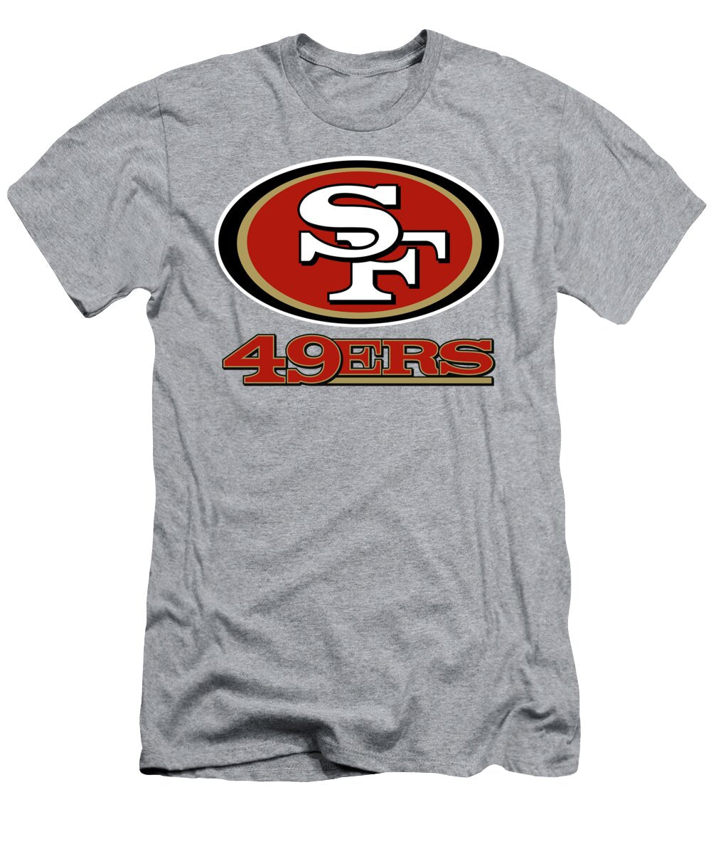 San Francisco 49ers on an Abraded Steel Texture Movie Poster Prints T-Shirt