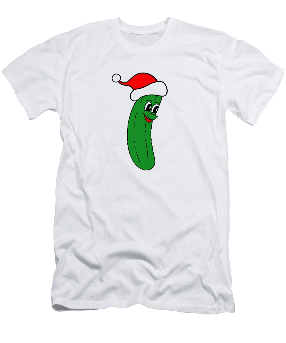 Santa Hat Dill Pickle Kathleen Sartoris T-Shirt