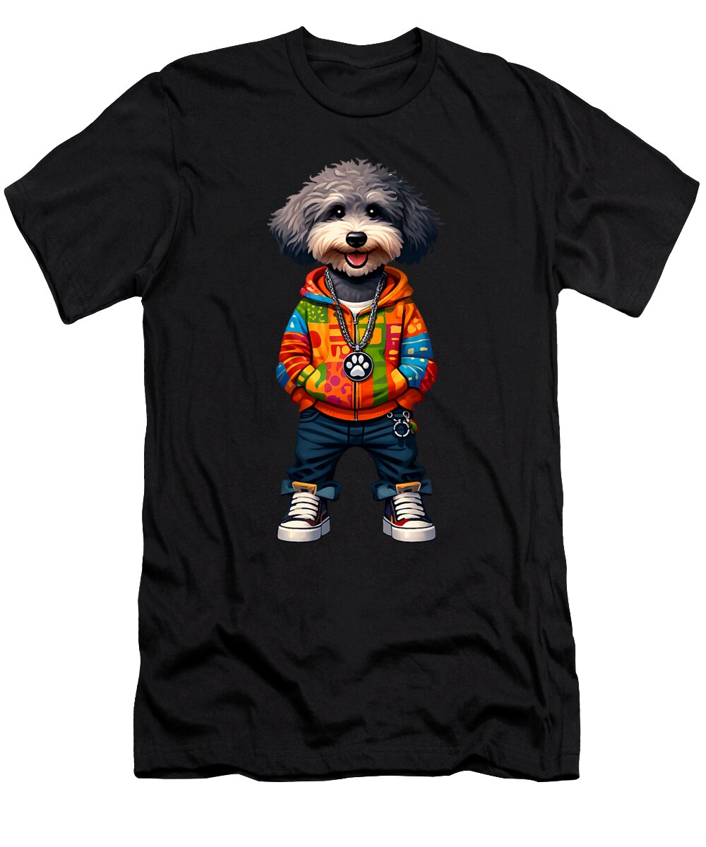 Schnoodle Dog Cool Jacket Outfit Dog Mom Dad Zyneu Gangd T-Shirt