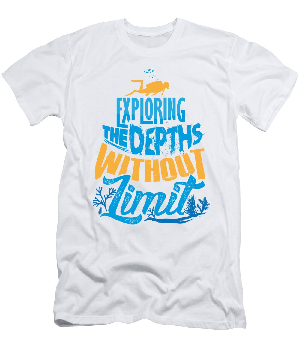 Scuba Diver Exploring the Depths Without Limit Kanig Designs T-Shirt