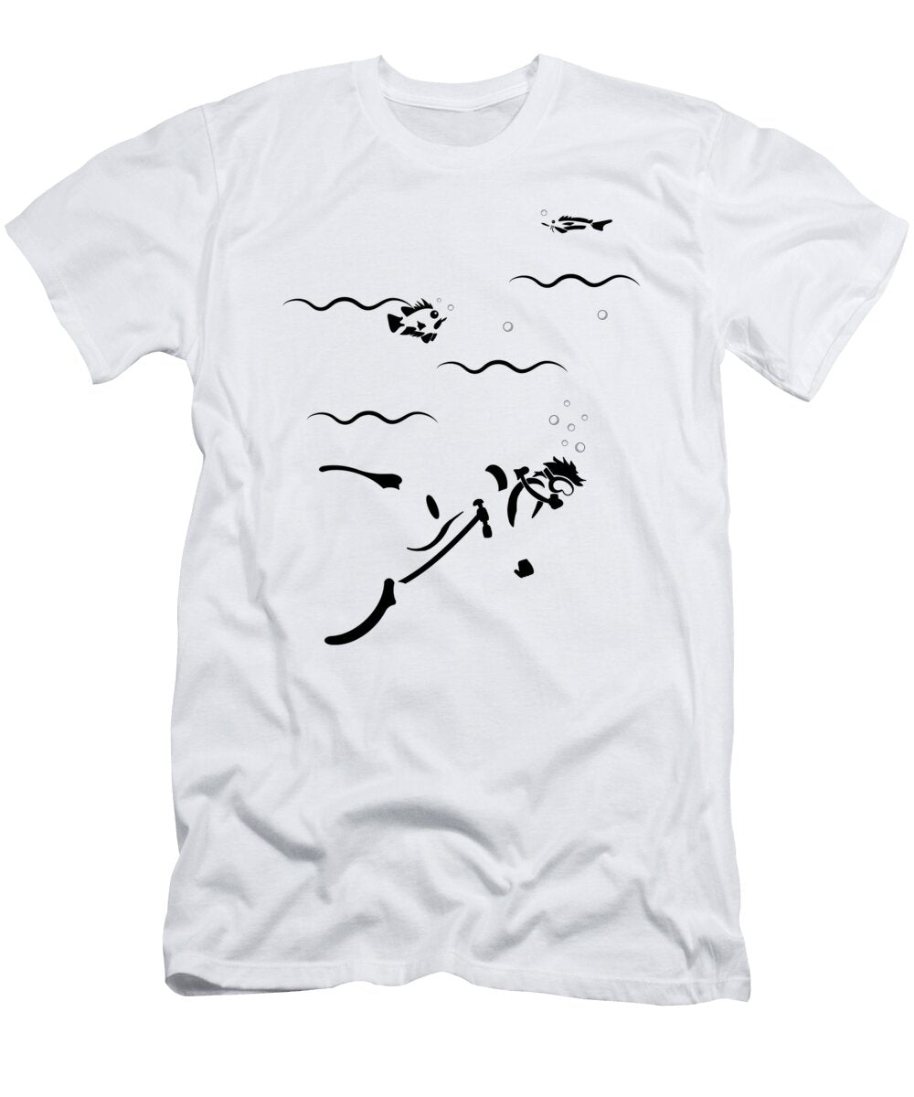 Scuba Diver Man Funny Diving Snorkeling Ocean Black Henry B T-Shirt