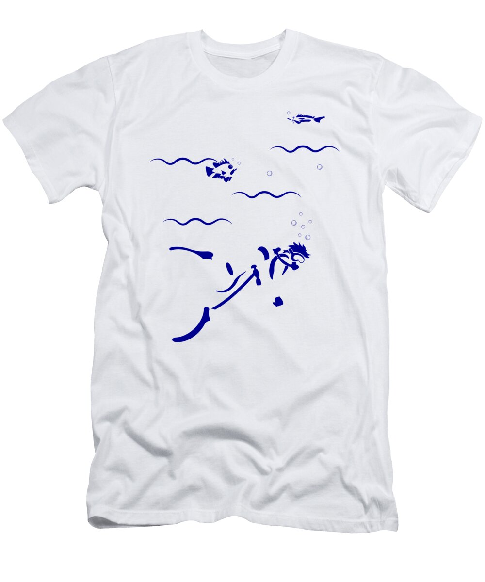 Scuba Diver Man Funny Diving Snorkeling Ocean Henry B T-Shirt