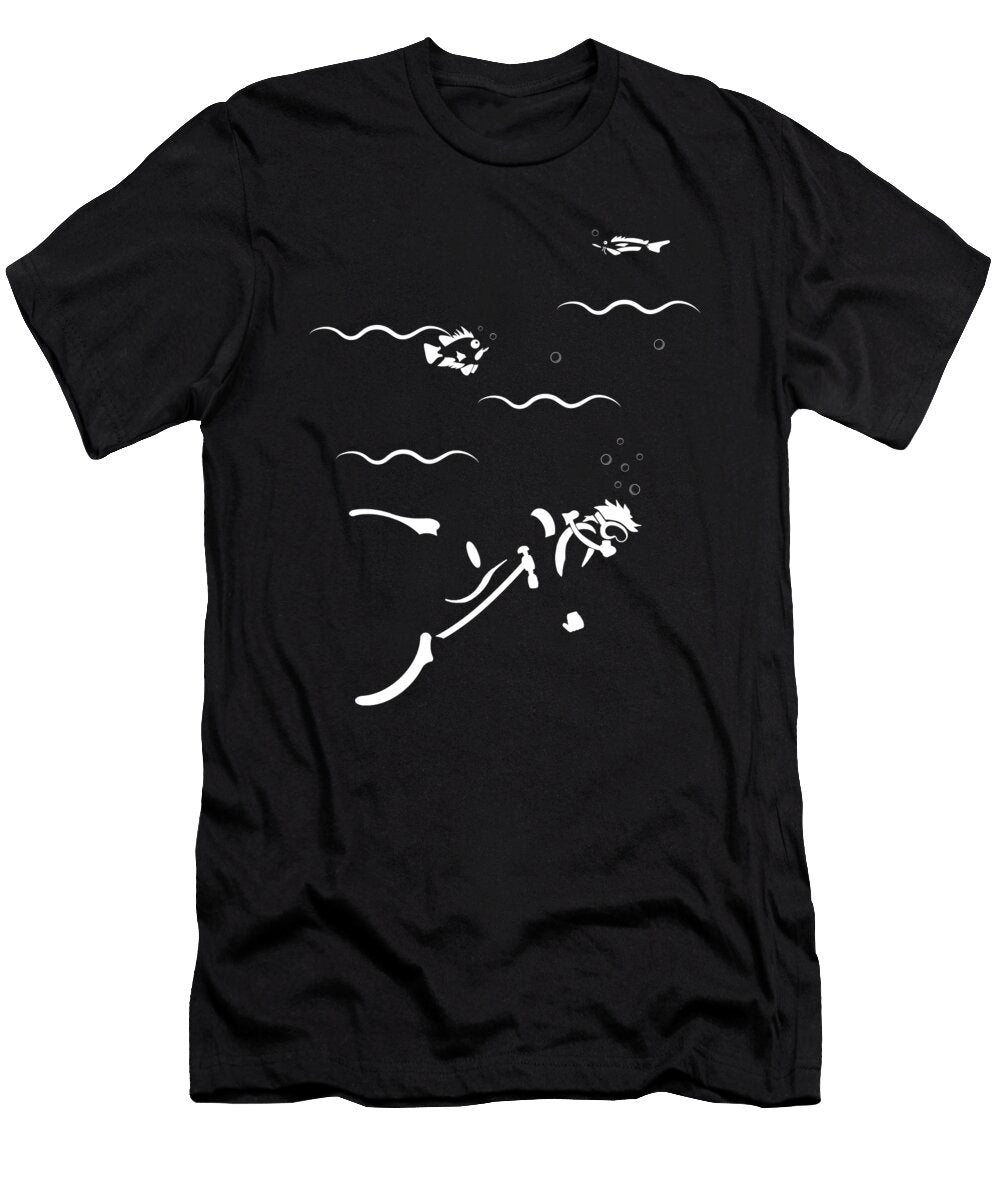 Scuba Diver Man Funny Diving Snorkeling Ocean White Henry B T-Shirt
