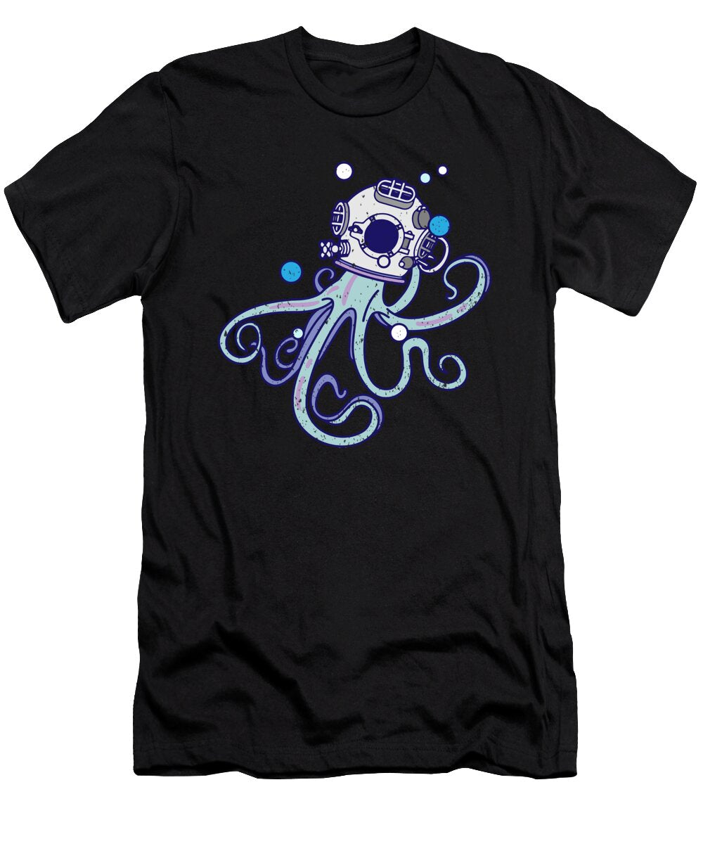 Scuba Diver Octopus Design Octopus Helmet Maximus Designs T-Shirt