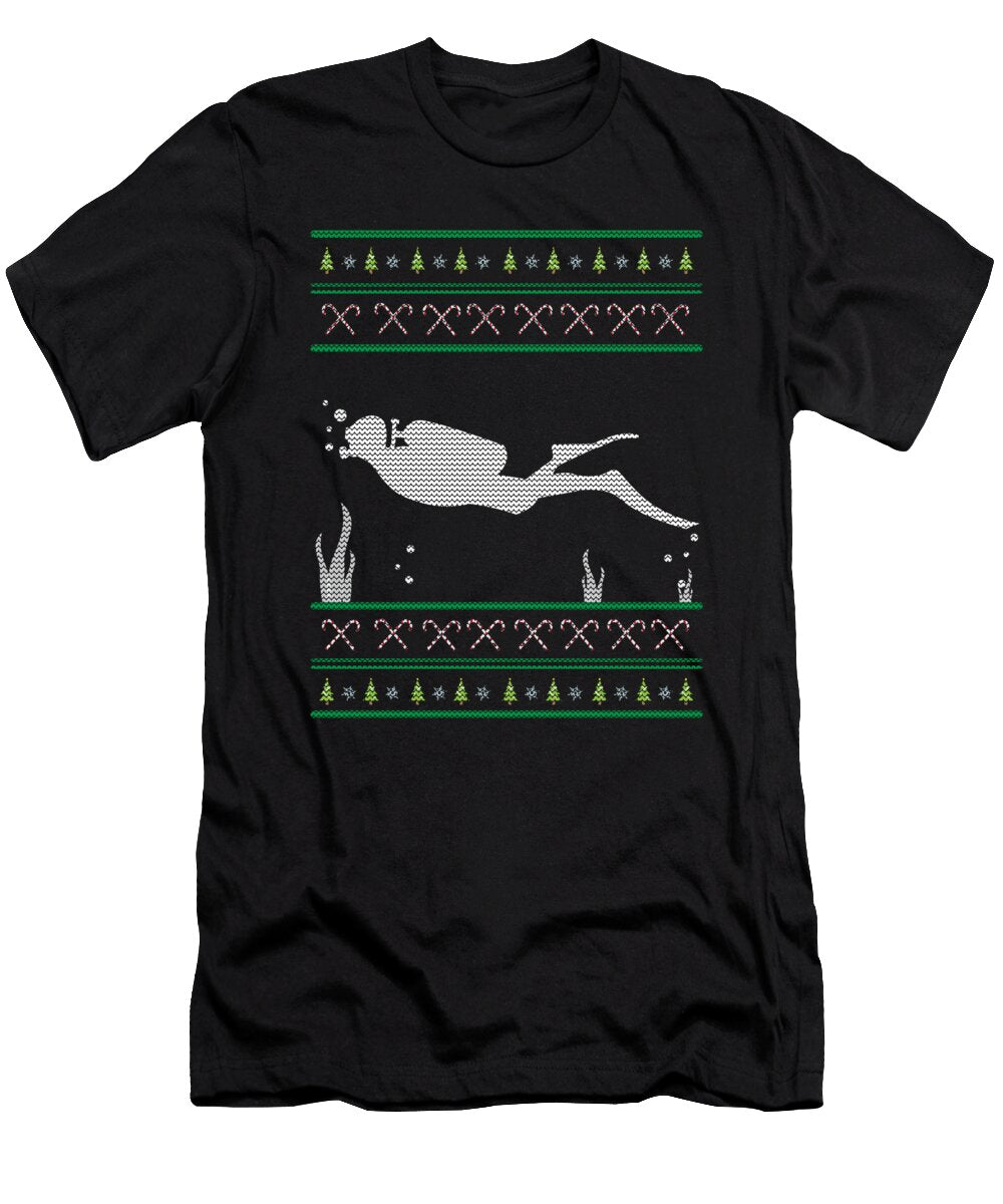 Scuba Diver Ugly Christmas Sweater Knitted Design Jose O T-Shirt