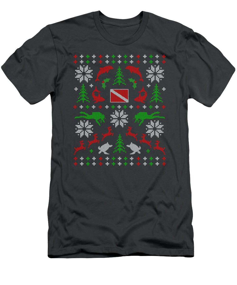 Scuba Diving Dive Ugly Sweater Diver for Christmas Present Jetsob Naksh T-Shirt