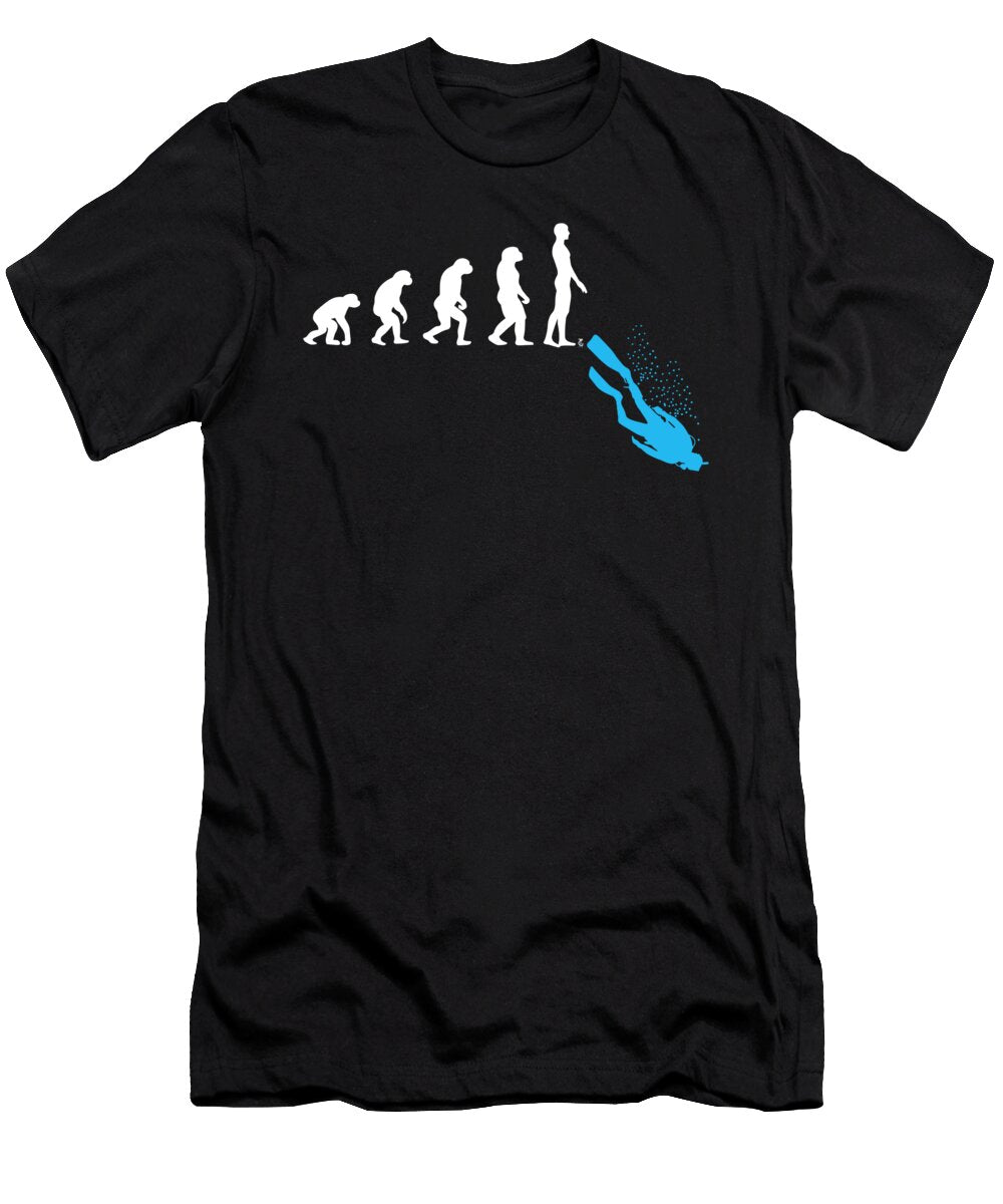 Scuba Diving Diver Funny Human Evolution Ocean Sea 1 T-Shirt