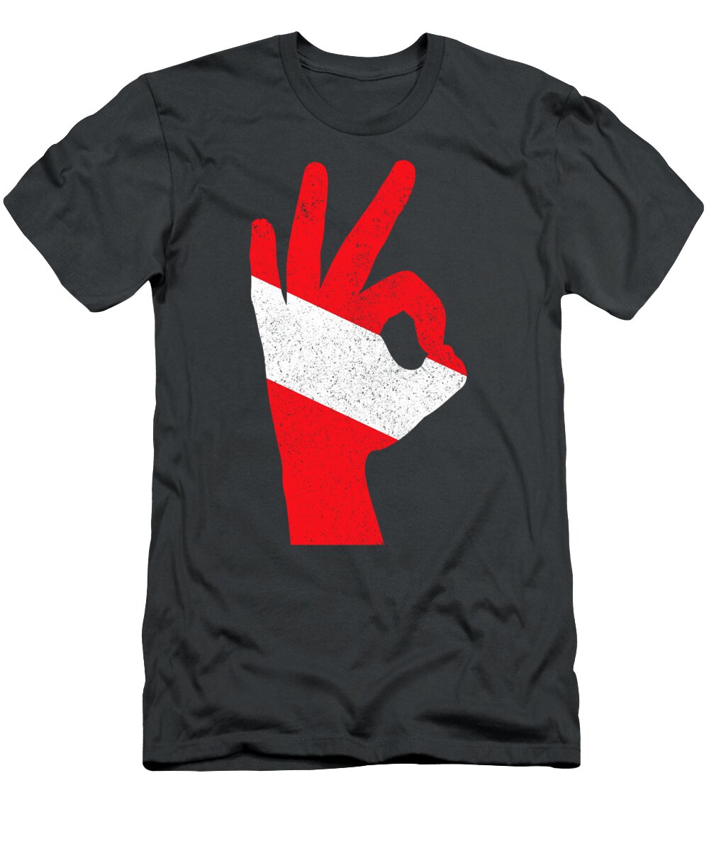 Scuba Diving Flag Hand Ok Sign Scuba Diver Harbud Neala T-Shirt