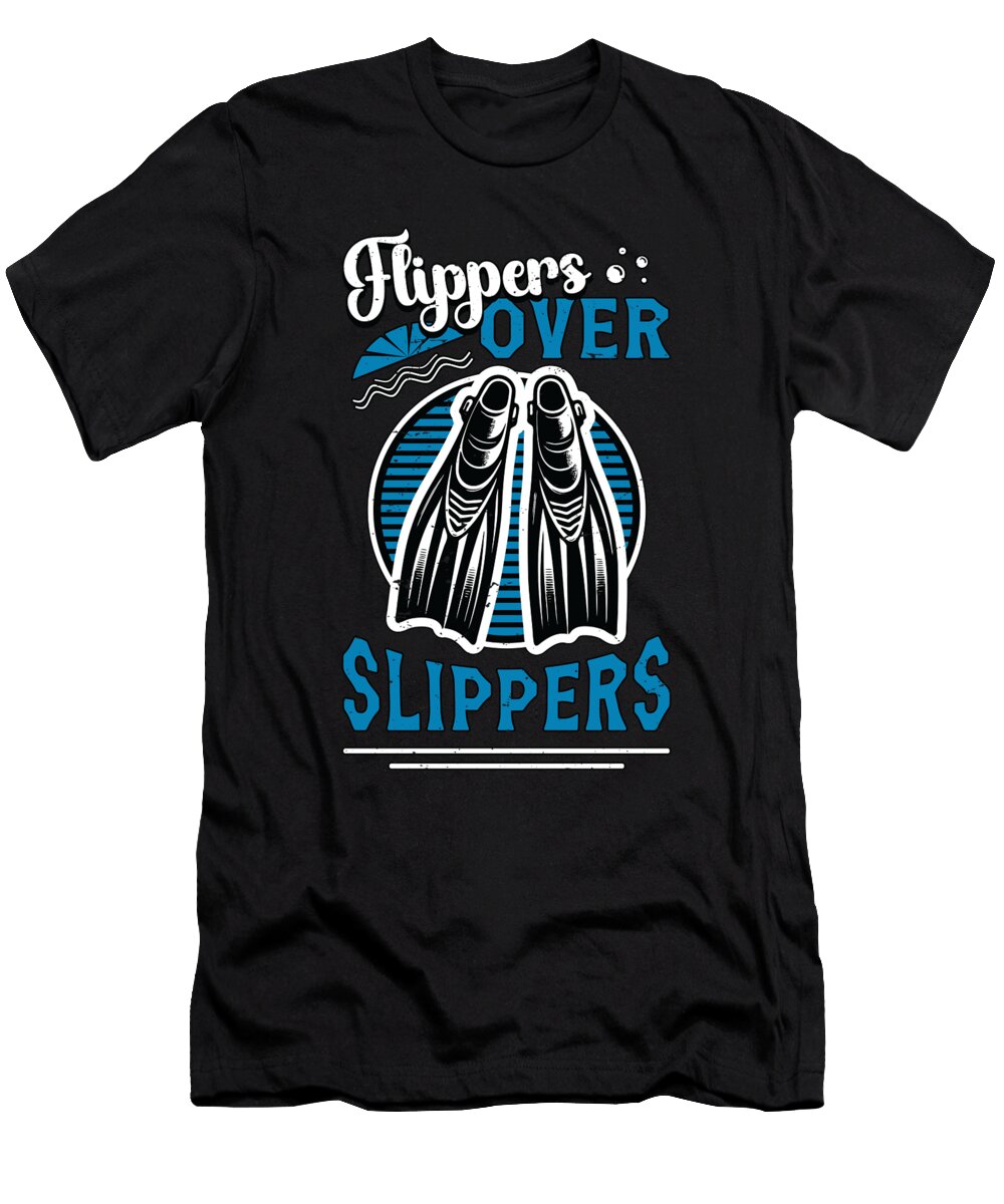 Scuba Diving Flippers Over Slippers Free Diving Tshirtconcepts Marvin Poppe T-Shirt