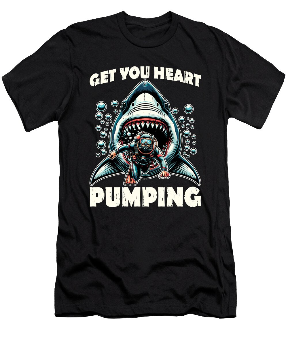 Scuba Diving Get Your Heart Pumping Loves Swimming Tshirtconcepts Marvin Poppe T-Shirt