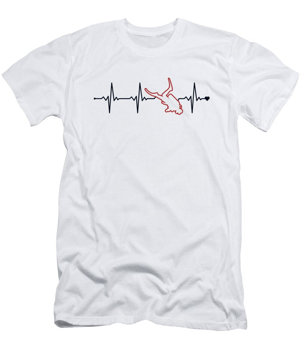 Scuba Diving Heartbeat Underwater Technical Scuba Diver Graphics Lab T-Shirt