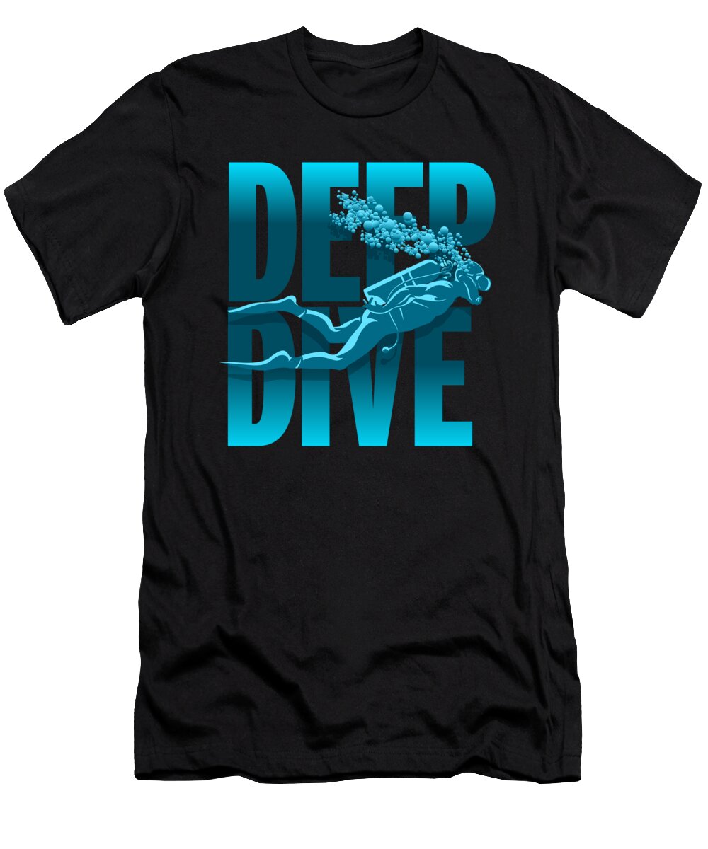 Scuba Diving Reef Diving Freediving Spearfishing Prints Graphic Deluxe Chimp T-Shirt