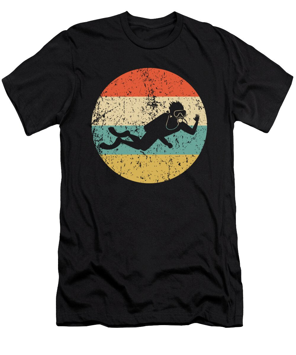 Scuba Diving Retro Scuba Diver Icon Circle Icon Kevin Garbes T-Shirt