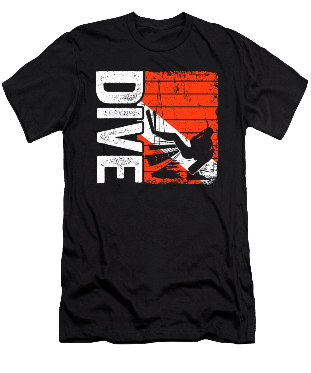 Scuba Diving Vintage Dive Scuba Diver Down Flag Lisa Stronzi T-Shirt