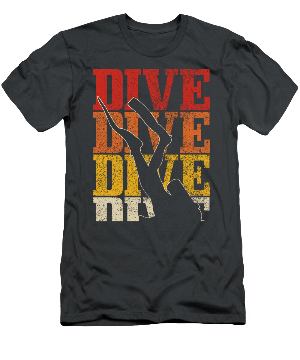 Scuba Diving Vintage Retro Dive Scuba Diver Olli Caidence T-Shirt