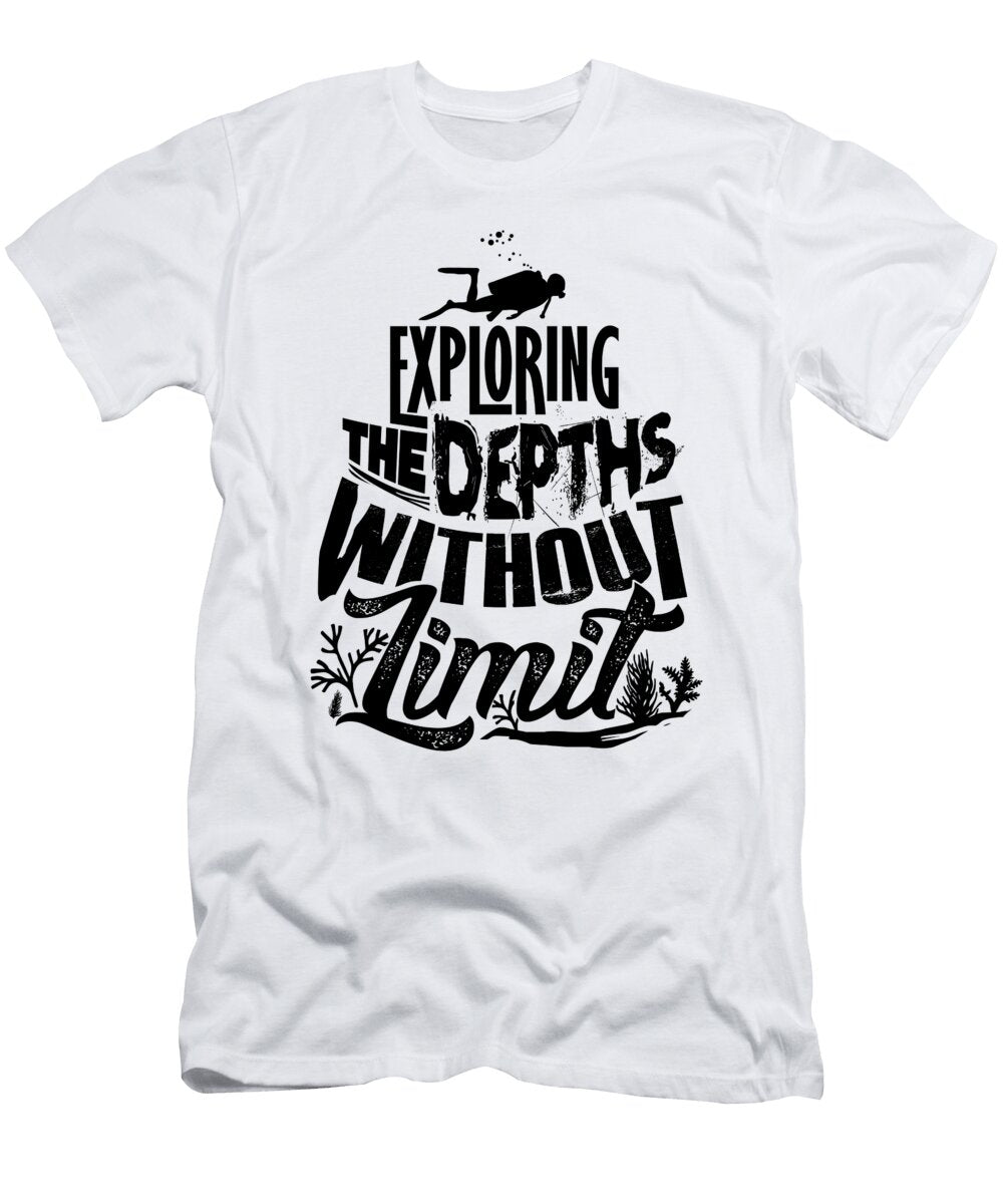 Scuba Exploring Depths Without Limit Diver Kanig Designs T-Shirt