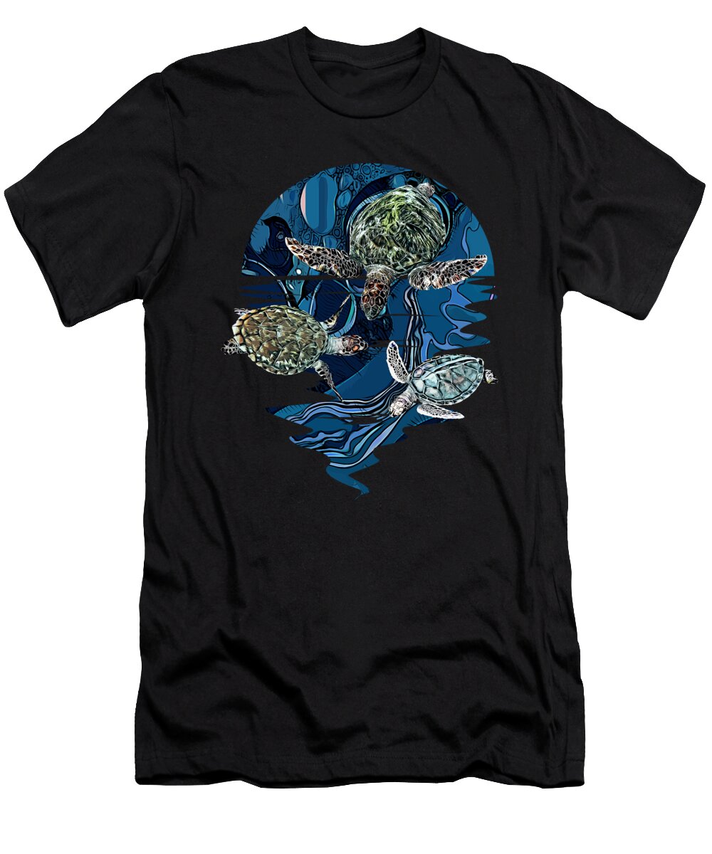 Sea Turtle Family Ocean Life Turtle Maximus Designs T-Shirt