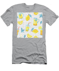 Seamless Pattern with Lemon Lemon Slice Mint Flower Jar with Lemonade on Checkered Background Julien T-Shirt