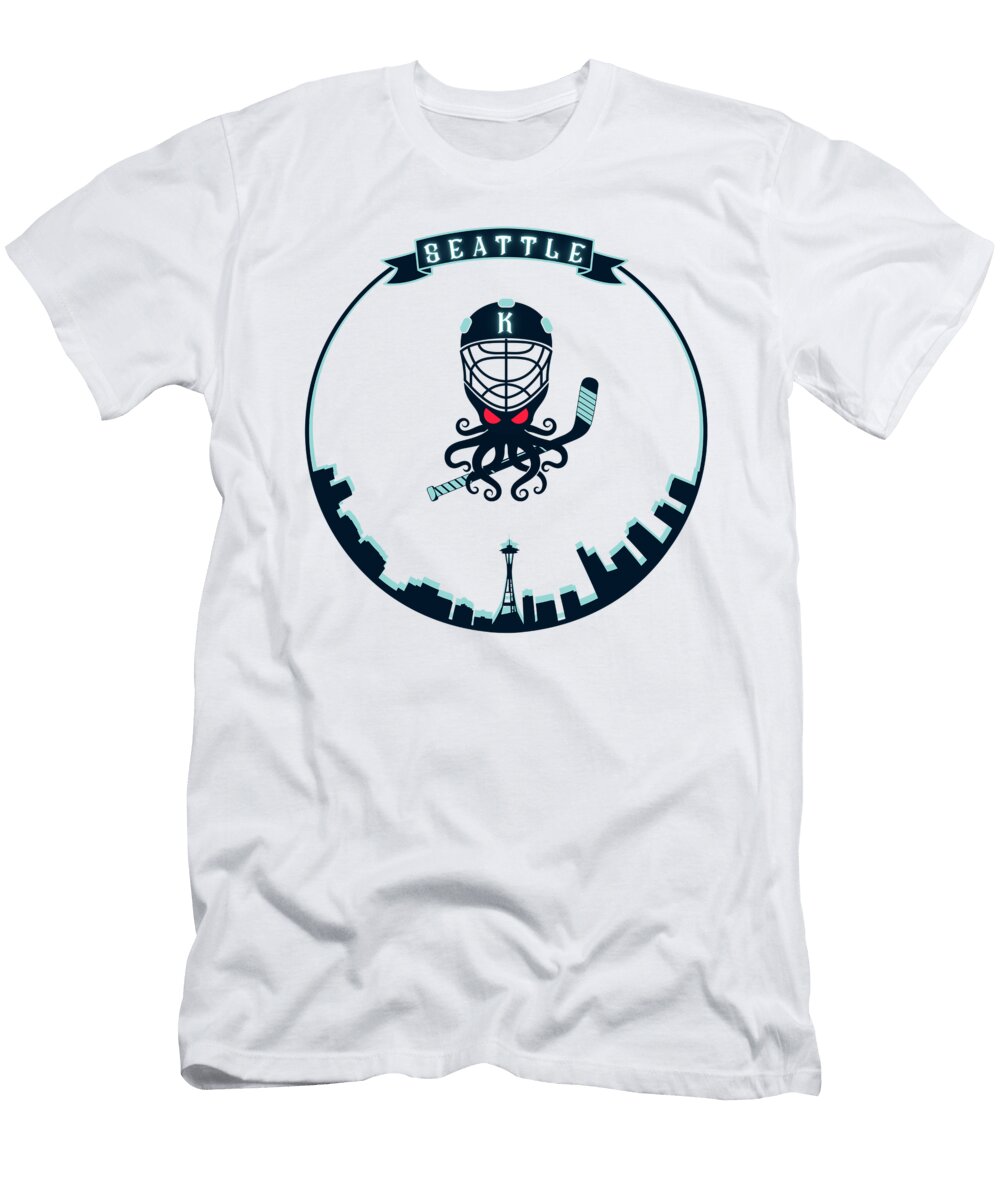 Seattle Kraken Alternative Mascot Emblem Joshua Gilbert T-Shirt