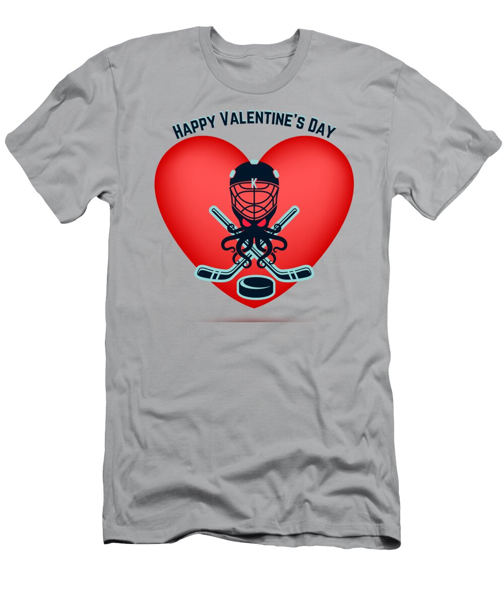 Seattle Kraken Alternative Mascot Valentines Day Design Joshua Gilbert T-Shirt