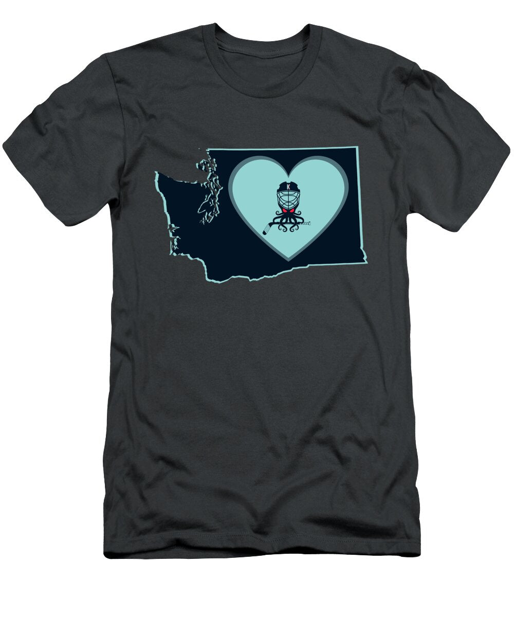 Seattle Kraken Washington State Love Design Joshua Gilbert T-Shirt